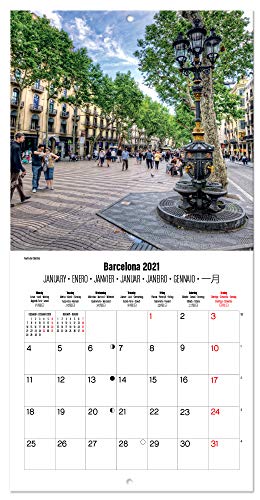 ERIK - Calendario de pared 2021 Barcelona, 30x30 cm