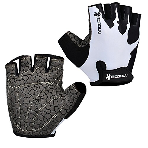 Eroilor Guantes cortos de ciclismo para hombre y mujer, color blanco, talla L