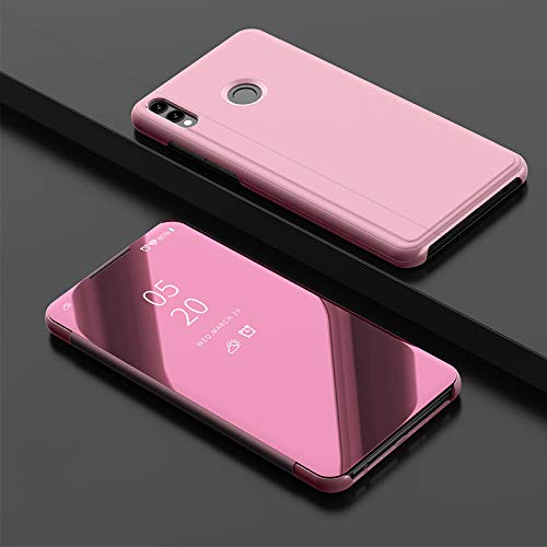 EROYAL para Huawei P Smart Z Funda,Smart Mirror Flip Case Translúcido Ultra Slim Espejo Carcasa Anti-Rasguño Kickstand Estuche Protectora Cover para Huawei P Smart Z