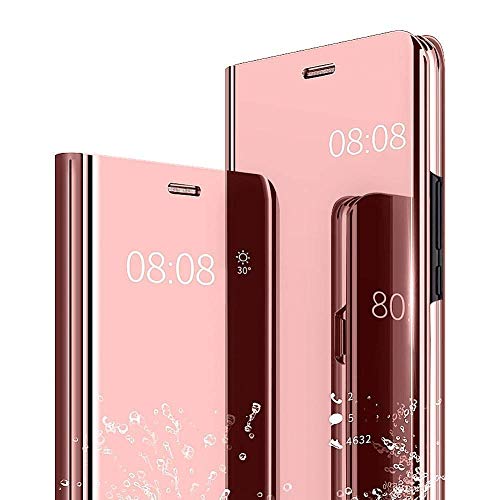 EROYAL para Huawei P Smart Z Funda,Smart Mirror Flip Case Translúcido Ultra Slim Espejo Carcasa Anti-Rasguño Kickstand Estuche Protectora Cover para Huawei P Smart Z