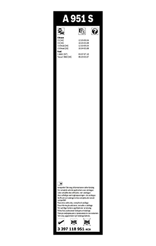 Escobilla limpiaparabrisas Bosch Aerotwin A951S, Longitud: 650mm/475mm – 1 juego para el parabrisas (frontal)