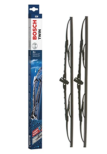 Escobilla limpiaparabrisas Bosch Twin 530, Longitud: 530mm/530mm – 1 juego para el parabrisas (frontal)