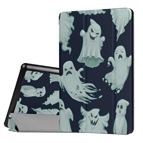 Estuche para HD Fire 8 Happy Halloween Spirit Ghost Estuche para HD Fire 8 (Lanzamiento 2018 2017 2016, 8a / 7a / 6ta generación) con Auto Wake/Sleep