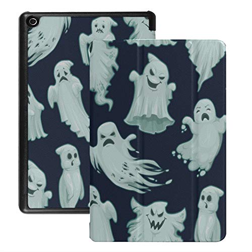 Estuche para HD Fire 8 Happy Halloween Spirit Ghost Estuche para HD Fire 8 (Lanzamiento 2018 2017 2016, 8a / 7a / 6ta generación) con Auto Wake/Sleep