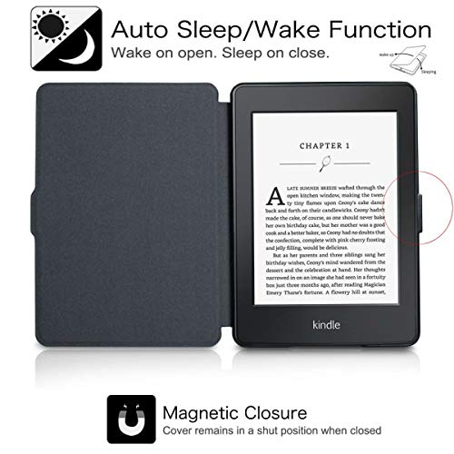 Estuche para Kindle Paperwhite 1 2 3 Estuche, Sótano Escalera Ghost PU Funda de Cuero con Smart Auto Wake Sleep para Amazon Kindle Paperwhite (se Adapta a Las Versiones 2012, 2013, 2015)