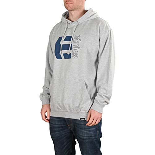 etnies Corp Combo Hoodie Sudadera con Capucha, Gris/Jaspeado, M para Hombre