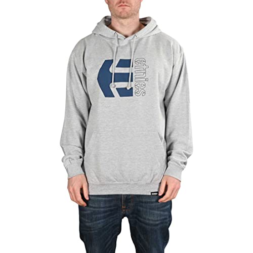 etnies Corp Combo Hoodie Sudadera con Capucha, Gris/Jaspeado, M para Hombre