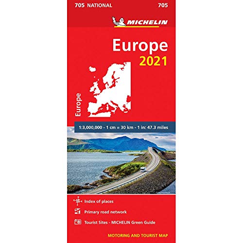 Europe 2021 - Michelin National Map 705: Maps (Michelin National Maps)