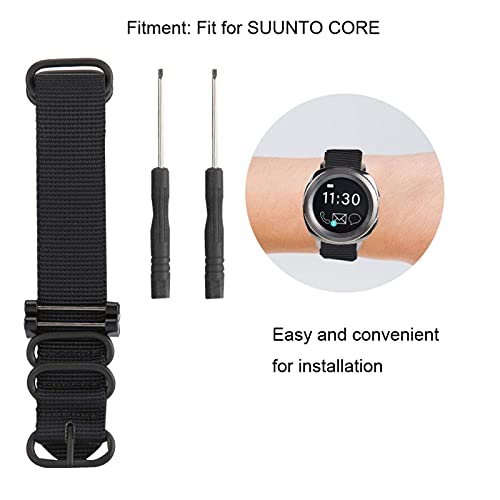 EVTSCAN Reloj de pulsera apto para Suunto Core, kit de repuesto de correa de nailon tejido de primera calidad, correa deportiva, con herramientas para tornillos de fijación de roscas