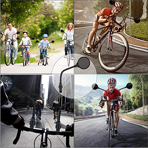 EXLECO 2x Espejo de Bicicleta Retrovisores 360° Ajustable Redondo Universal Espejo Retrovisores de Bicicleta para Bicicleta, Motocicleta, Bicicleta de montaña