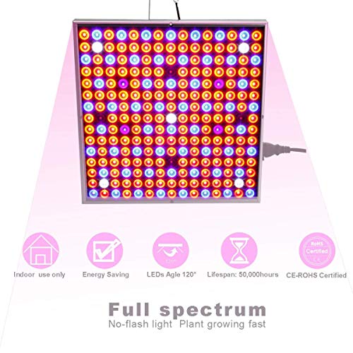 Exmate LED Grow Lights Full Spectrum 45W, 225 LED Luces de Cultivo de Plantas Interior Rojo Azul Blanco IR UV para Plantas Verduras Flores Crecimiento