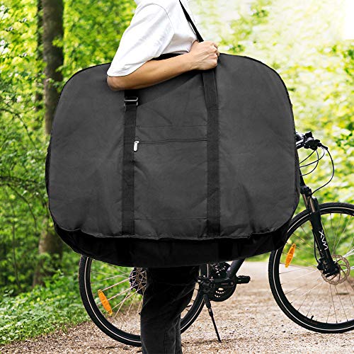 Exqline Bolsa de Transporte de Bicicleta Plegable, 1680D Oxford Impermeable Bolsa de Almacenamiento de Bicicleta, Bolsa de Viaje de Bicicleta para 14"-20" MTB Bicicleta de Carretera