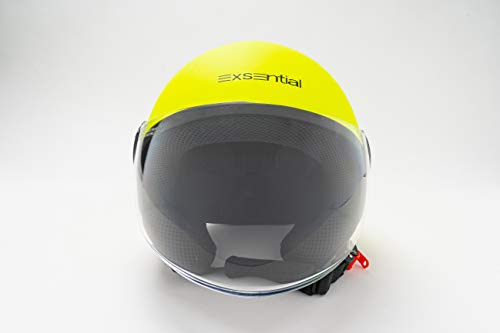 EXSENTIAL Demi Jet EX 631 VL - Casco amarillo fluorescente mate Helmet Helme Casque Capacete Scooter Moto L