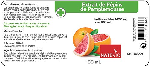 Extracto de semillas de pomelo – Dr Drevon – sin amargura - Bote de 100 ml - Vitalidad - Defensa inmunitaria