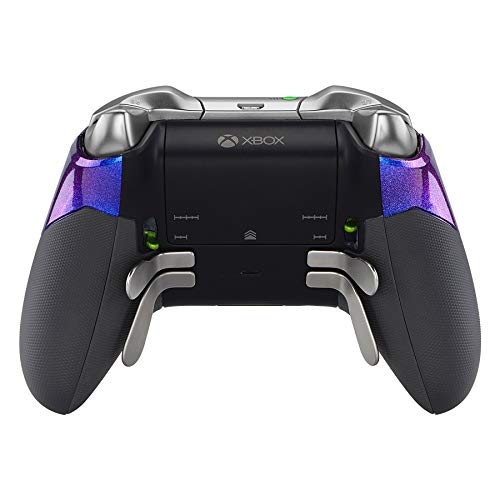 eXtremeRate Agarre de Goma para Xbox One Elite Asa Izquierda Derecha Empuñadura Antideslizante Grip Tacto Suave Mango de reemplazo Kit para Mando de Xbox One Elite Modelo 1698(De Azul a Violeta)