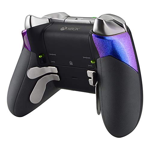 eXtremeRate Agarre de Goma para Xbox One Elite Asa Izquierda Derecha Empuñadura Antideslizante Grip Tacto Suave Mango de reemplazo Kit para Mando de Xbox One Elite Modelo 1698(De Azul a Violeta)