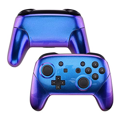 eXtremeRate Carcasa Agarre para Nintendo Switch Pro Funda Delantera Trasera Asa Shell Grip de reemplazo para Nintendo Switch Pro Control-No Incluye el Mando (De Azul a Violeta)