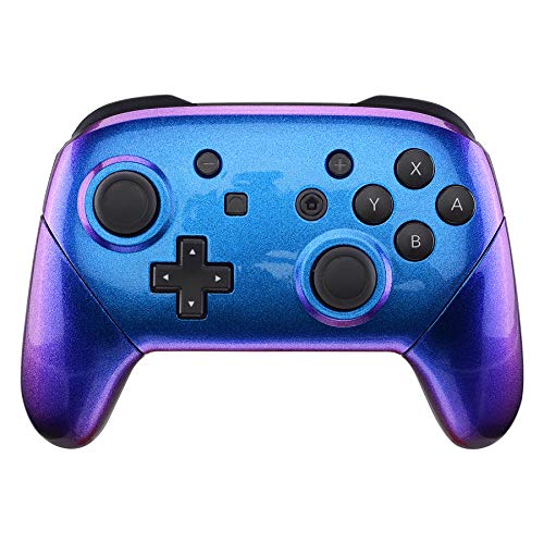 eXtremeRate Carcasa Agarre para Nintendo Switch Pro Funda Delantera Trasera Asa Shell Grip de reemplazo para Nintendo Switch Pro Control-No Incluye el Mando (De Azul a Violeta)