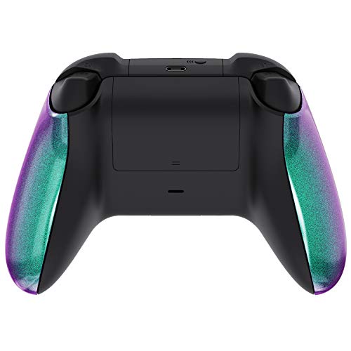 eXtremeRate Carcasa de Grip para Mando Xbox Series X S Asa Izquierda Derecha Empuñadura Antideslizante Laterales Mango de Reemplazo para Control de Xbox Series S X-No Incluye Mando(Violeta a Verde)