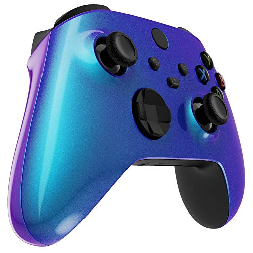 eXtremeRate Carcasa para Mando Xbox Series X S Carcasa Delantera+Carcasa de Grip Protector Laterales Empuñadura Agarre Cubierta Shell para Control de Xbox Series S X-No Incluye Mando(Azul a Violeta)