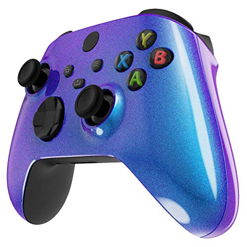 eXtremeRate Carcasa para Mando Xbox Series X S Carcasa Delantera+Carcasa de Grip Protector Laterales Empuñadura Agarre Cubierta Shell para Control de Xbox Series S X-No Incluye Mando(Azul a Violeta)