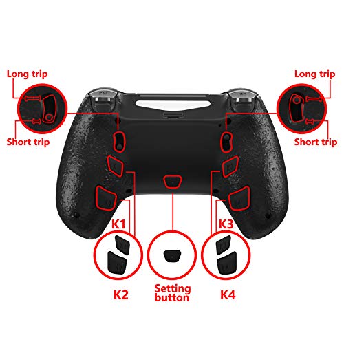 eXtremeRate DECADE Tournament Controller(DTC) Actualización Kit para PS4 JDM-040/050/055 Control Actualización Board&Carcasa Ergonómica&Botones Traseros&Gatillos Stops-No Incluye Mando(Azul a Violeta)