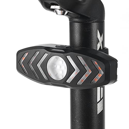 F Fityle Luz Trasera para Bicicleta con señales de Giro y bocina, Luces de Advertencia de Seguridad LED Brillantes Recargables por USB, Control Remoto