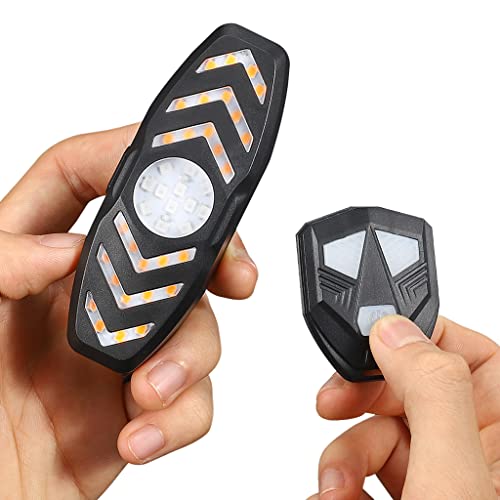 F Fityle Luz Trasera para Bicicleta con señales de Giro y bocina, Luces de Advertencia de Seguridad LED Brillantes Recargables por USB, Control Remoto