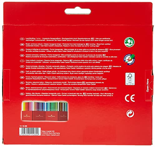 Faber-Castell 111260 - Estuche-soporte de cartón con 60 lápices de colores, multicolor