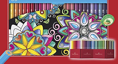 Faber-Castell 111260 - Estuche-soporte de cartón con 60 lápices de colores, multicolor