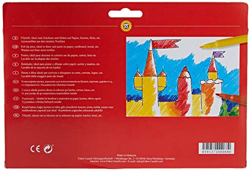 Faber-Castell 554250 - Estuche 50 rotuladores con punta de fibra, multicolor