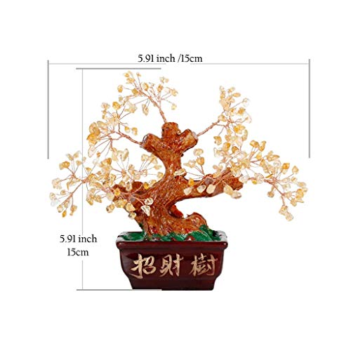 FACAZ Feng Shui Luck Figurine/Crystal Tree Home Living Room Decoración Feng Shui Árbol Bonsai Fortune Money Tree for Good Luck Adornos Feng Shui Decoración del hogar para la Riqueza y (Color: B) (B)