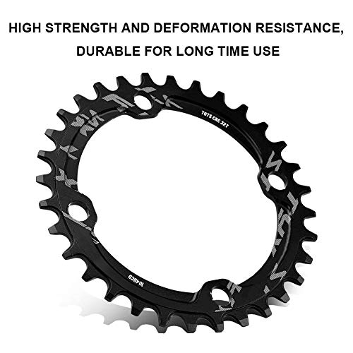 Fafeims 32/34/36/38 T BCD 104 Mountain Bike Single Chainring Alloy Chain Ring Accesorio de bielas(32T-黑色)