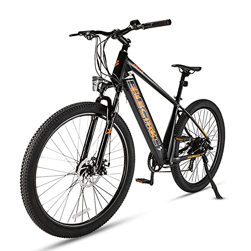 Fafrees Bicicleta de Asistencia Eléctrica de 27,5 Pulgadas, Bicicleta de Montaña para Ciudad con Motor de 250 W 36 V 10 Ah, Horquilla de Suspensión de Bloqueo Frontal (Naranja)