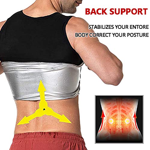 Faja Reductora Adelgazante Hombre Neopreno Camiseta Reductora Compresion de Sauna Deportivo (L/XL)