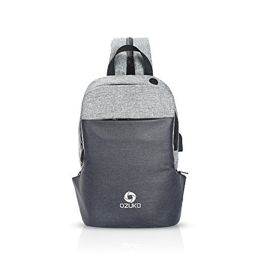 FANDARE Bolso Pecho Ultraligero Bolsos de Hombre con Puerto de Carga USB Sling Crossbody Daypacks Bolsos Cruzados Bandoleras Cruzada para Escuela Viaje Deportes Gimnasio Senderismo Ciclismo