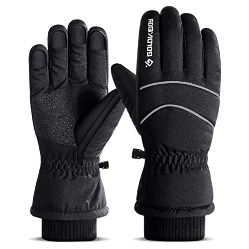 Faneam Guantes Térmicos para Invierno, Impermeables y a Prueba de Viento Guantes de Esquí Pantalla Táctil Guantes de Nieve Hombres Mujeres Guantes Cálidos Antideslizantes para Snowboard Senderismo (L)