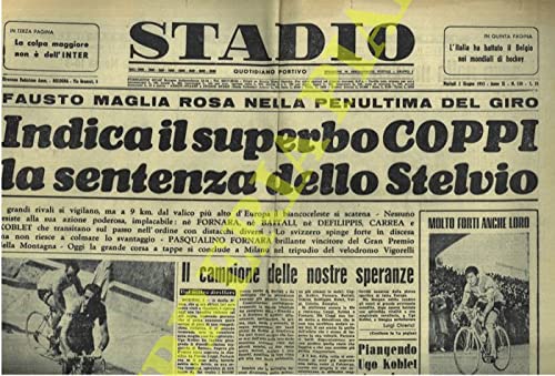 Fausto maglia rosa nella penultima del giro. Indica il superbo Coppi la sentenza dello Stelvio.