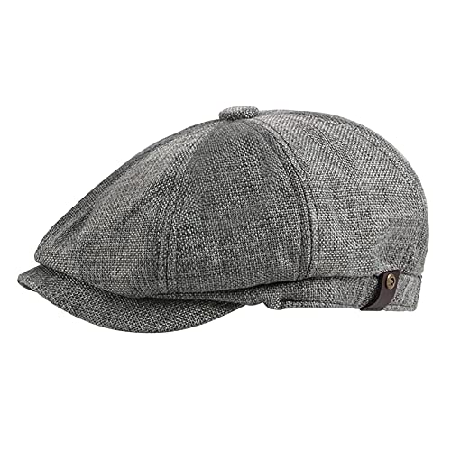 FBBULES Gorras Planas Sombrero Gatsby Espiga Pico 8 Paneles Gorra Vendedor Periódicos Baker Boy Sombreros Irlandeses Ivy Moda para Hombres Mujeres con Banda Elástica 56-61cm / 22-24 Pulgadas