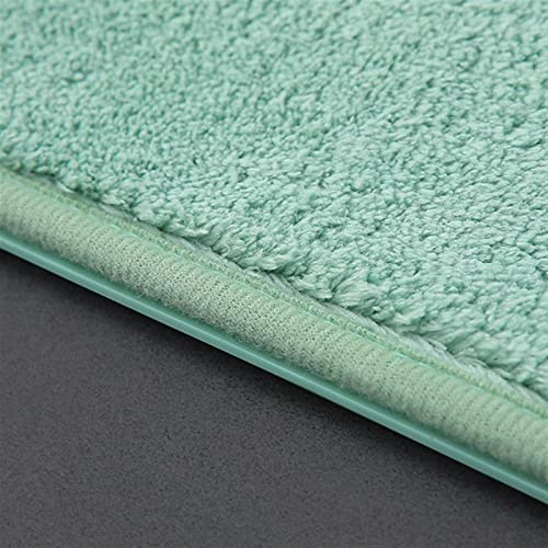 FCS Bathroom Baño Mat Alfombra Shaggy con Ventosas Antideslizante Felpudo Entrada Mats for Baño Dormitorio Super Agua Absorbente Non- Slip Baño Rug, Máquina Lavable (Blanco : Verde, Size : 40x70CM)