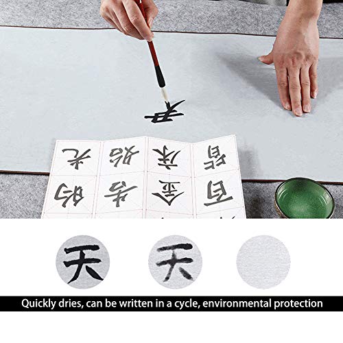 Fdit Práctica de caligrafía China Papel Reutilizable Agua mágica Paño de Escritura Herramienta de práctica de caligrafía Papelería para Estudiantes