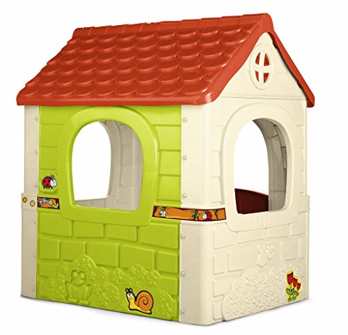 Feber - Fantasy House, casita infantil de juegos con puerta abatible, para jugar al aire libre o en casa, multicolor, casa resistente y de facil montaje, para niños de 2 a 6 años, FAMOSA (800010237)