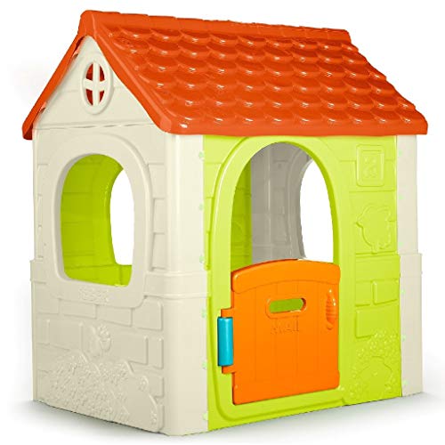 Feber - Fantasy House, casita infantil de juegos con puerta abatible, para jugar al aire libre o en casa, multicolor, casa resistente y de facil montaje, para niños de 2 a 6 años, FAMOSA (800010237)