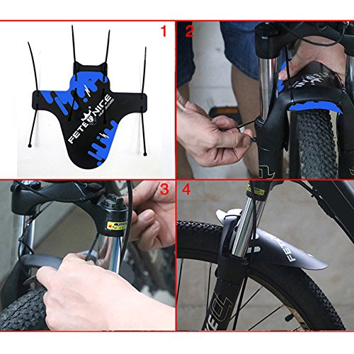 FETESNICE Funda de protección para Guardabarros de Bici contra Salpicaduras Mud Guard Plus 26" 650B 27,5" 29" MTB (2 Piezas), Azul