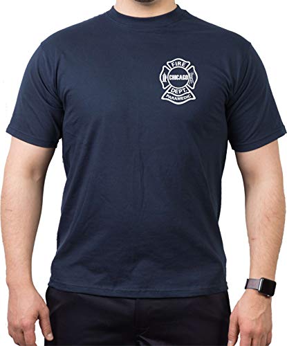 feuer1 Camiseta Chicago Fire Department - Paramédico - Chicago Fire Engine, azul marino
