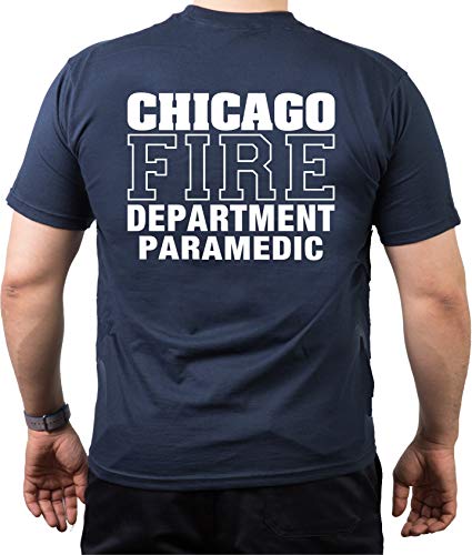 feuer1 Camiseta Chicago Fire Department - Paramédico - Chicago Fire Engine, azul marino