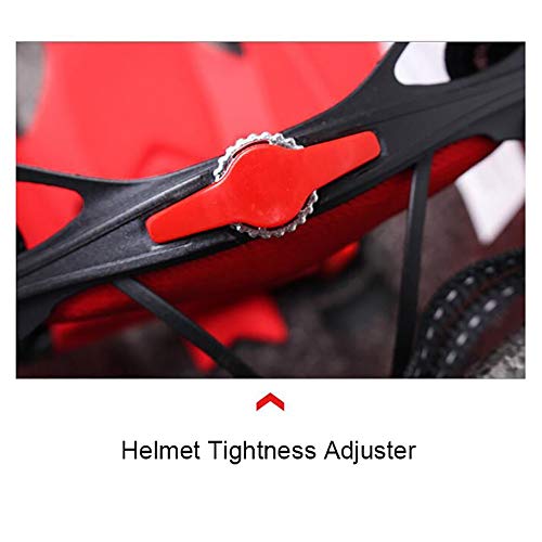 FHGH Casco MTB Casco De Bicicleta MTB Casco De Bicicleta Casco De Ciclismo NeumáTico Casco De Bicicleta DiseñO Integrado/TamañO De Cabeza Ajustable Red Bull 56-61CM