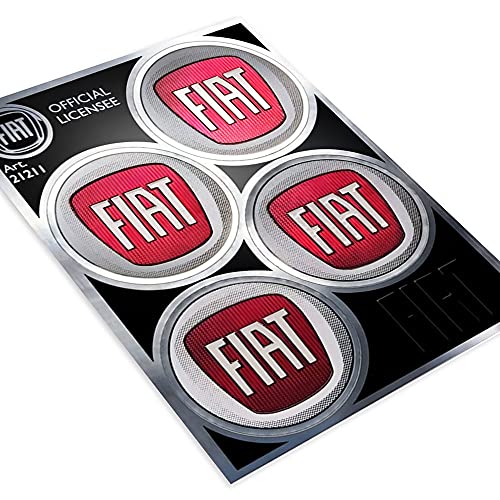 Fiat 4R Quattroerre.it 21211 Pegatina Oficial 4 Logos 48 mm, Tabla de 94 x 131 mm