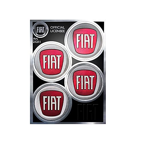 Fiat 4R Quattroerre.it 21211 Pegatina Oficial 4 Logos 48 mm, Tabla de 94 x 131 mm