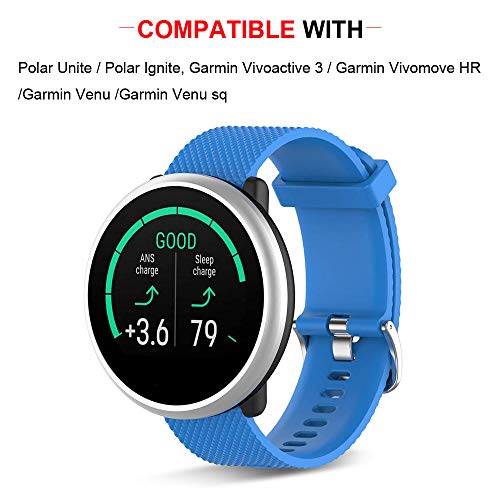 Ficocean Correa de Reloj Compatible para Polar Ignite, Pulsera de Silicona Brazalete de Repuesto Banda de Deportes Correa de Muñeca para Polar Ignite (Azul, L)